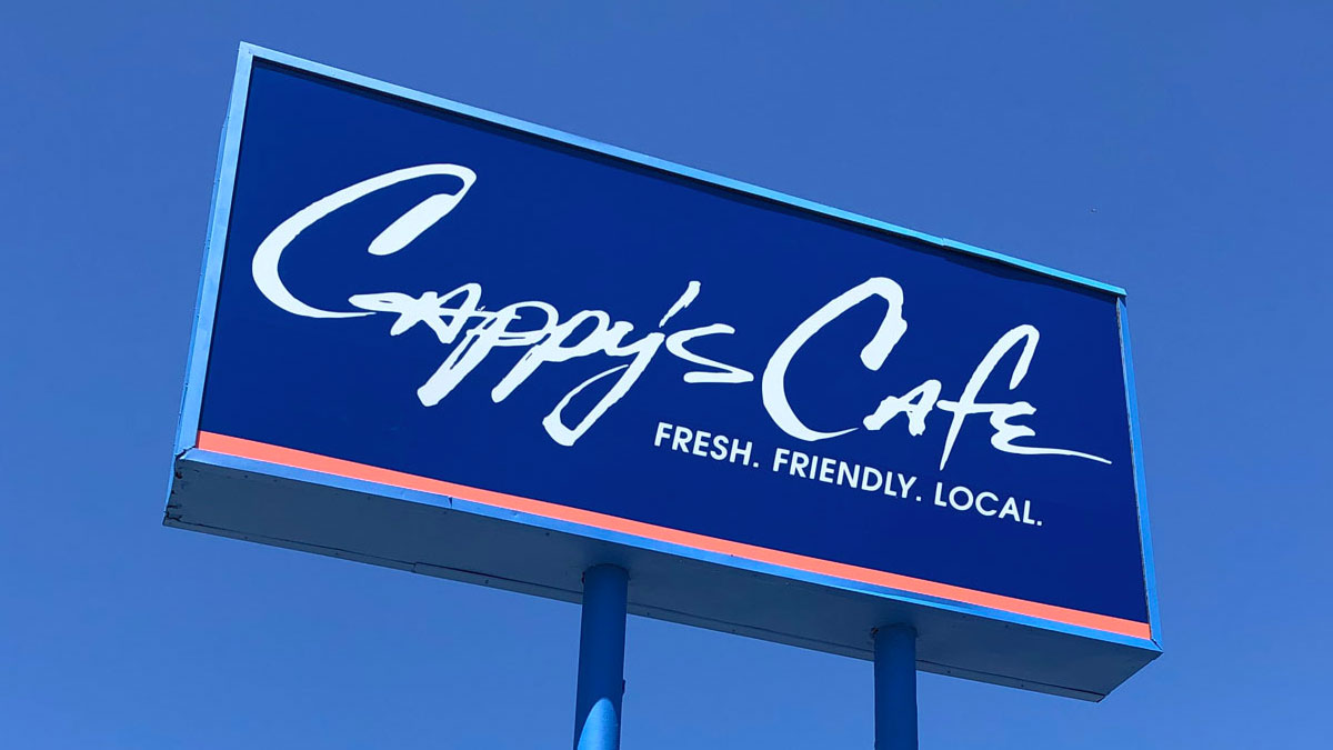 Custom Double Sided Cabinet Signage