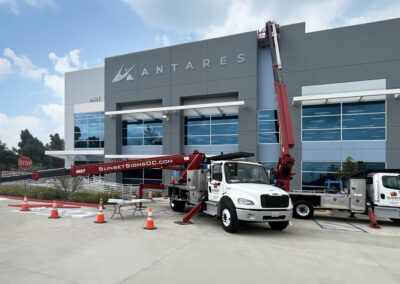 Custom Reverse Halo Channel Letters Building Sign Installation
