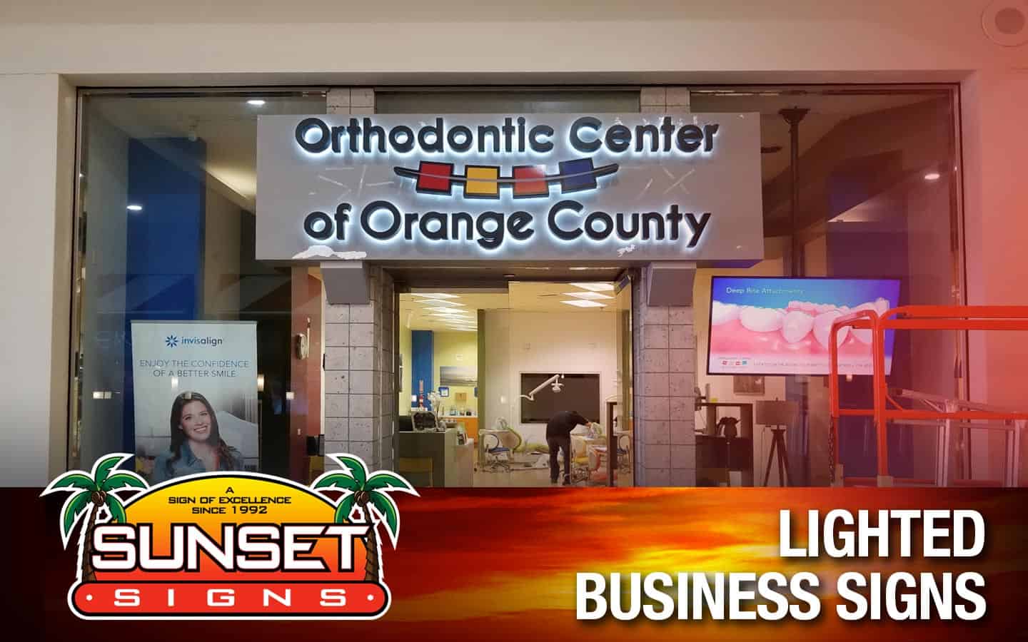 Lighted business signs