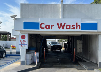 durable car wash led lit box signage installation